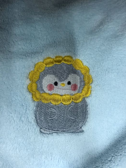 Embroidered patch on the corner