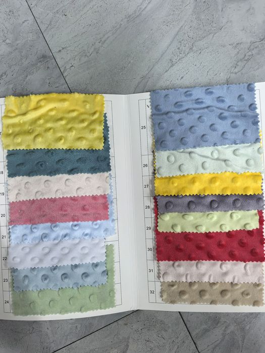 Dot minky backing colour card