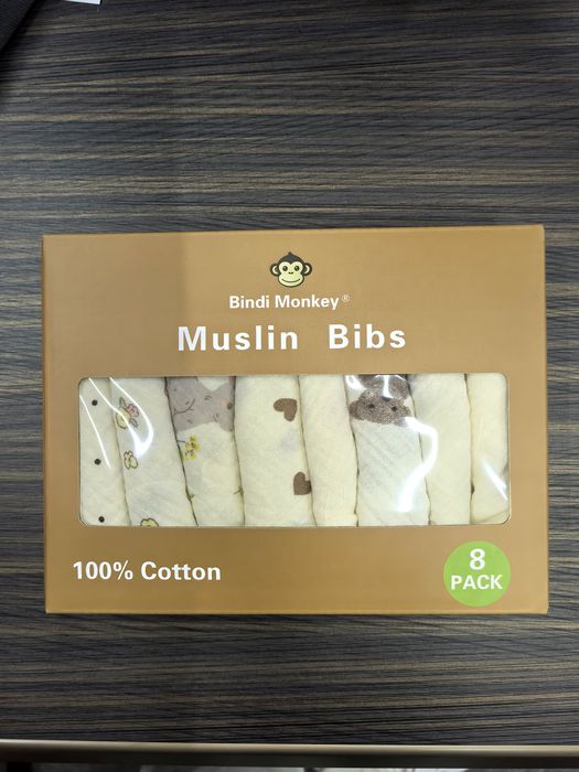 Eight-pack bib box, printed sleeve